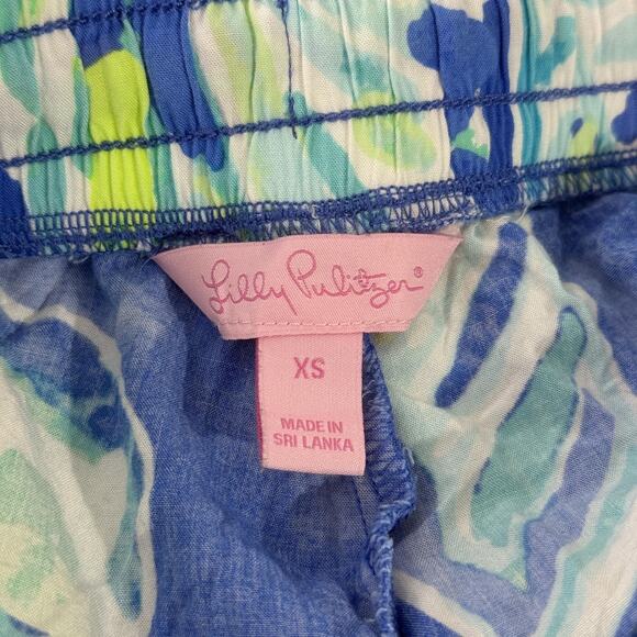 Lilly Pulitzer Shorts Womens XS Tropical Print Drawstring Lounge Rayon Summer - Picture 4 of 8